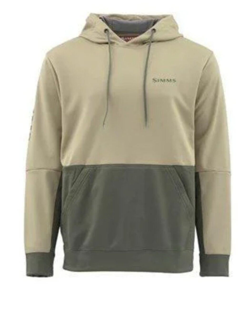 SIMMS Challenger Hoodie Green/Tan Colorblock Men's Size Large